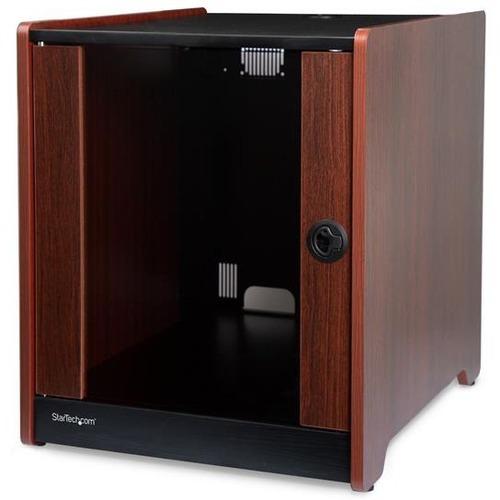 Startech Directship StarTech.com 12U Rack Enclosure Server Cabinet - 21 in. Deep - Wood Finish - Flat Pack - Store IT equipment discreetly in the office, with a stylish wood-finished server cabinet - 12U Office Server Cabinet w/ Wood Finish and Casters -
