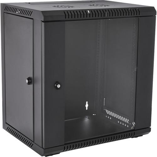 V7 12U Rack Wall Mount Glass Door Enclosure - For LAN Switch, Patch Panel - 12U Rack Height15.35" (389.89 mm) Rack Depth - Wall Mountable, Floor Standing - Black - Glass, Cold-rolled Steel (CRS), Steel - 90.72 kg Maximum Weight Capacity