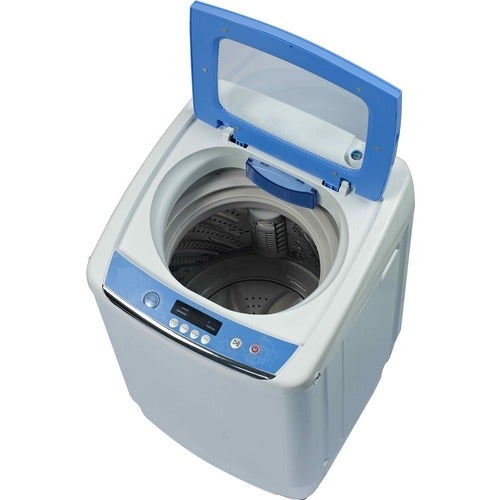 Curtis International RCA 0.9 Cu Ft Portable Washer - Top Loading - 25 L Washer Capacity - 800 Spin Speed (rpm) - 120 V AC Input Voltage - Stainless Steel, Plastic Drum, Lid - White, Transparent