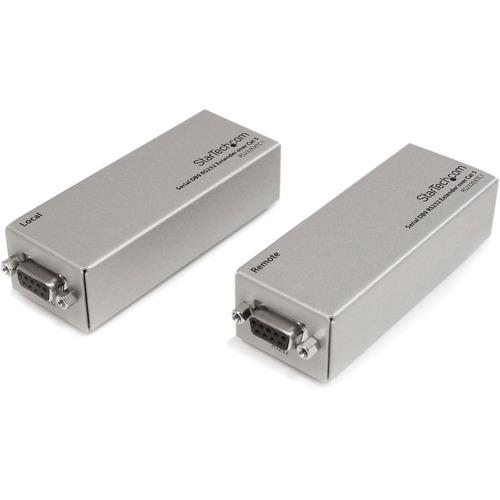 StarTech.com Serial DB9 RS232 Extender over Cat 5 - Up to 3300 ft (1000 meters) - 2 x Network (RJ-45) - 3280.84 ft (1000000 mm) Extended Range - Steel - Silver