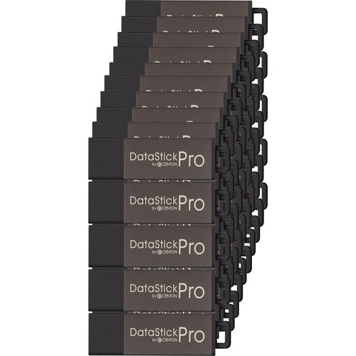 Centon DataStick Pro USB 2.0 Flash Drives - 16 GB - USB 2.0 - Gray - 5 Year Warranty - 50 Pack