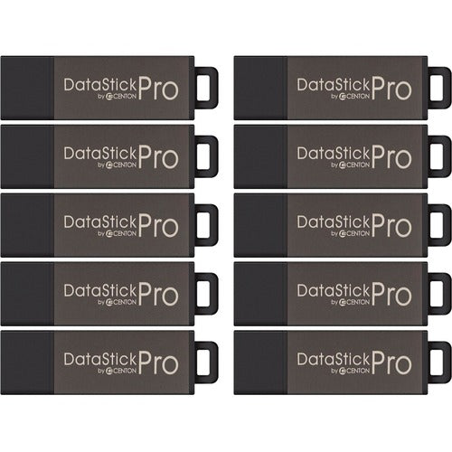 Centon 2 GB DataStick Pro USB 2.0 Flash Drive - 2 GB - USB 2.0 - Gray - 5 Year Warranty - 25 Pack
