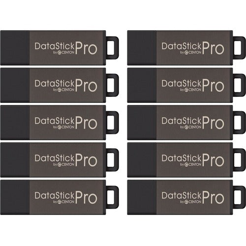 Centon 2 GB DataStick Pro USB 2.0 Flash Drive - 2 GB - USB 2.0 - Gray - 5 Year Warranty - 25 Pack