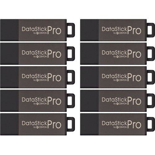 Centon 8 GB DataStick Pro USB 2.0 Flash Drive - 8 GB - USB 2.0 - Gray - 5 Year Warranty - 25 Pack