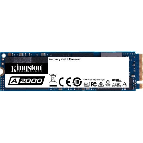 Kingston A2000 1 TB Solid State Drive - M.2 2280 Internal - PCI Express (PCI Express 3.0 x4) - Notebook, Desktop PC Device Supported - 600 TB TBW - 2200 MB/s Maximum Read Transfer Rate - 256-bit Encryption Standard - 5 Year Warranty - Bulk