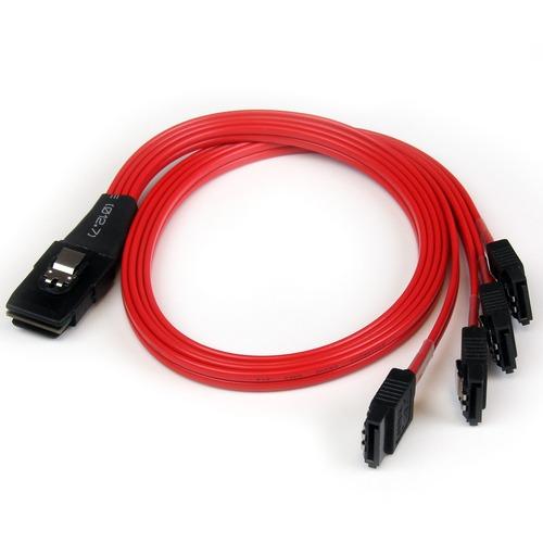 StarTech.com 50cm SFF-8087 to 4x SATA - Internal Mini SAS to SATA Reverse Cable - Connect a Mini SAS backplane to a SAS / SATA RAID controller or motherboard - sff-8087 to 4x sata - internal mini sas to sata - sff 8087 to sata - sas to sata cable - seria