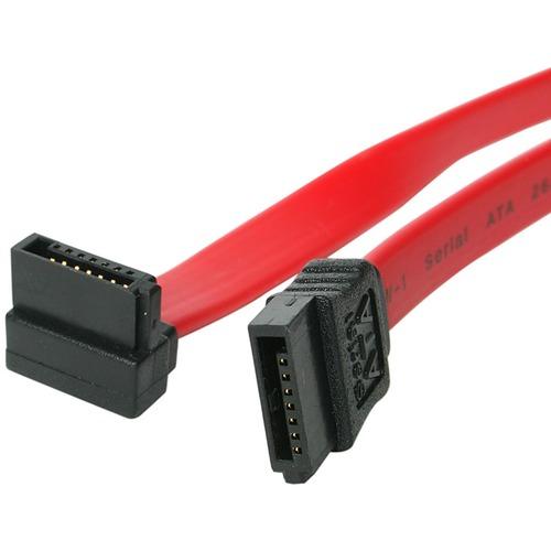 StarTech.com 18in SATA to Right Angle SATA Serial ATA Cable - Make a right-angled connection to your SATA drive, for installation in tight spaces - 18in sata cable - 18in serial ata cable - 18in right angle sata cable - 18in angled sata cable - 18" sata