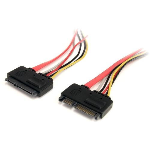 StarTech.com 12in 22 Pin SATA Power and Data Extension Cable - Extend SATA Power and Data Connections by up to 1ft - 1ft sata extension cable - 1ft sata data power extension - 22 pin sata extension - 12 inch sata extension - 1ft sata male female