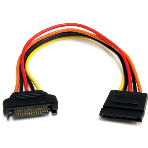 Startech Star Tech.com 8in 15 pin SATA Power Extension Cable - Extend SATA Power Connections by up to 8in - 8" sata power extension cable - 8" sata power extension cord - 8 inch sata power male female - sata power extender - sata power extension cable