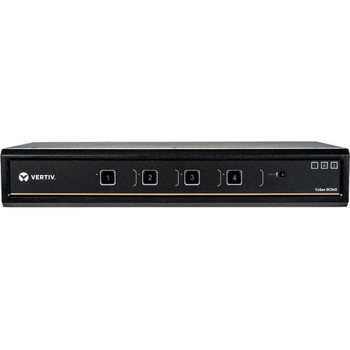 Vertiv Cybex Secure KVM 4-Port DVI-I DH DPP NIAP EAL4+ TAA - 4 Computer(s) - 1 Local User(s) - 3840 x 2160 - 2 x PS/2 Port - 10 x USB - 10 x DVI - Desktop