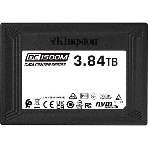 Kingston DC1500M 3.84 TB Solid State Drive - 2.5" Internal - U.2 (PCI Express NVMe 3.0 x4) - Mixed Use - 1 DWPD - 3100 MB/s Maximum Read Transfer Rate - 5 Year Warranty