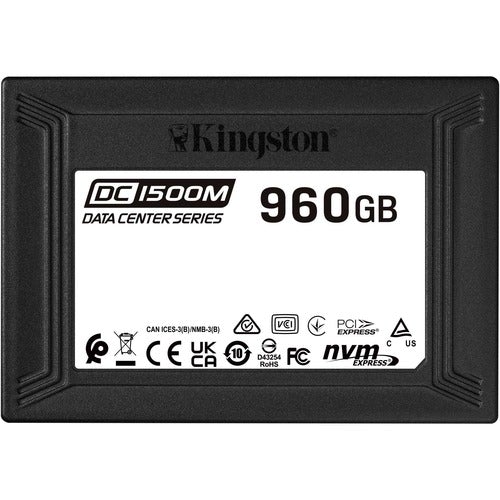 Kingston DC1500M 960 GB Solid State Drive - 2.5" Internal - U.2 (PCI Express NVMe 3.0 x4) - Mixed Use - 1 DWPD - 3100 MB/s Maximum Read Transfer Rate