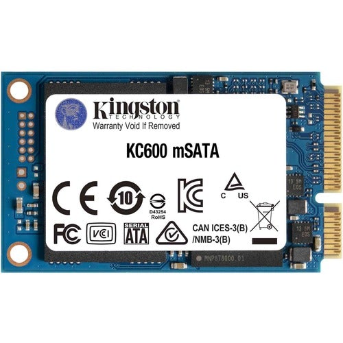 Kingston KC600 256 GB Solid State Drive - mSATA Internal - SATA (SATA/600) - Desktop PC, Notebook Device Supported - 150 TB TBW - 550 MB/s Maximum Read Transfer Rate - 256-bit Encryption Standard - 5 Year Warranty