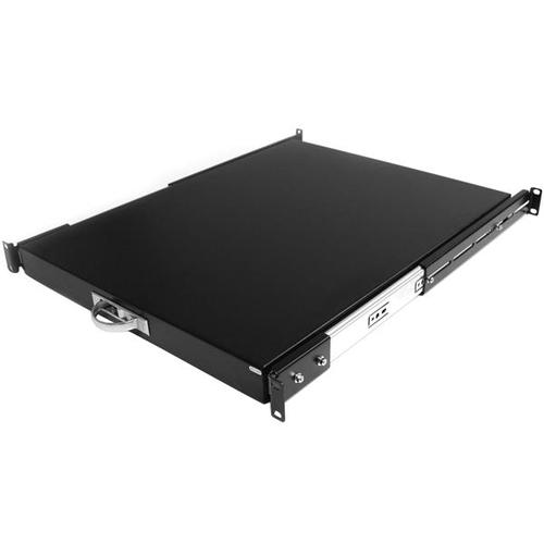 StarTech.com StarTech.com Black Deep Sliding Server Shelf - Add a sturdy, sliding shelf for easy peripheral and equipment access in your server rack or cabinet - rack mount shelf - rackmount shelf - sliding rack shelf -server rack shelf