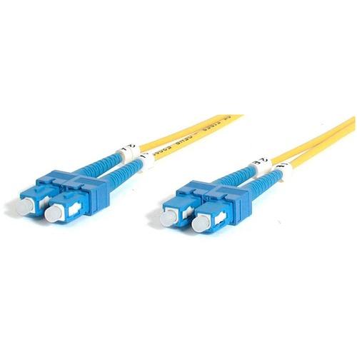 StarTech.com 2m Fiber Optic Cable - Single-Mode Duplex 9/125 - LSZH - SC/SC - OS1 - SC to SC Fiber Patch Cable - Connect fiber network devices for high-speed transfers with LSZH rated cable - 2m SC Fiber Optic Cable - 2 m SC to SC Fiber Patch Cable - 2 m