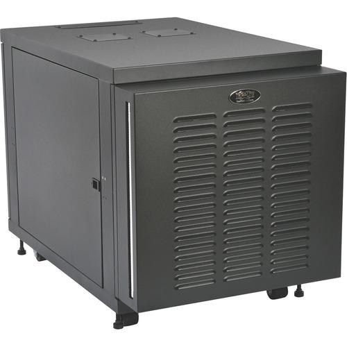 Tripp Lite SmartRack 12U Industrial Floor Enclosure (Includes Doors and Side Panels) - 12U Rack Height x 19" (482.60 mm) Rack Width x 32.50" (825.50 mm) Rack Depth - Floor Standing - 4 Fan(s) - Black - 453.59 kg Static/Stationary Weight Capacity