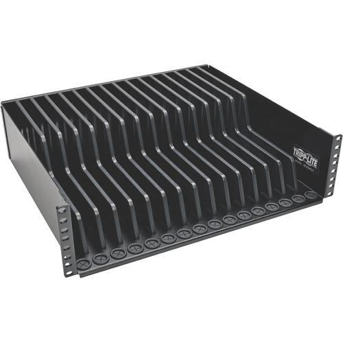 Tripp Lite 3U Rack-Mount Configurable Storage Shelf for Personal Electronics - 3U Rack Height x 19" (482.60 mm) Rack Width - Rack-mountable - Black