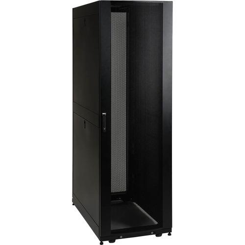 Tripp Lite SmartRack SR45UBSP1 Rack Cabinet - 45U Rack Height x 19" (482.60 mm) Rack Width - Black - 1020.58 kg Dynamic/Rolling Weight Capacity - 1360.78 kg Static/Stationary Weight Capacity