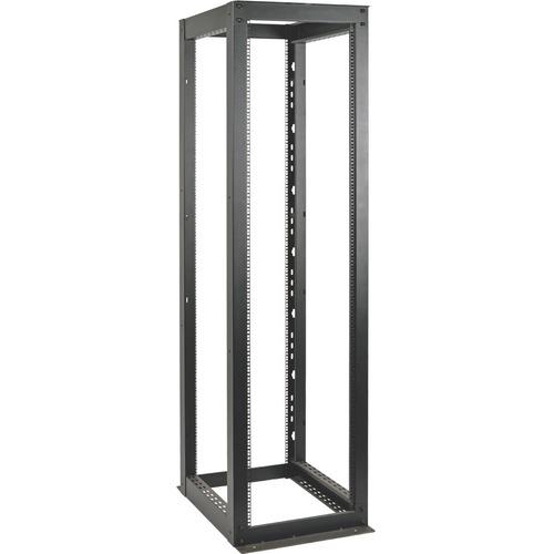 Tripp Lite SR4POST52HD Heavy-Duty 4-Post Open Frame Rack - 52U Rack Height x 19" (482.60 mm) Rack Width x 35.25" (895.35 mm) Rack Depth - Black Powder Coat - 1360.78 kg Dynamic/Rolling Weight Capacity - 1360.78 kg Static/Stationary Weight Capacity