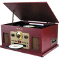 Curtis International Sylvania Nostalgia 5 in 1 Turntable Radio - CD-R, Analog Magnetic - Red - Auxiliary Audio In