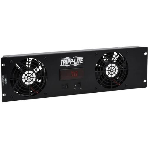 Tripp Lite SRFAN3UDCTEMP Fan Tray - 2 Fan - 3U - 19" (482.60 mm) - 4.8 mÂ³/minBlack