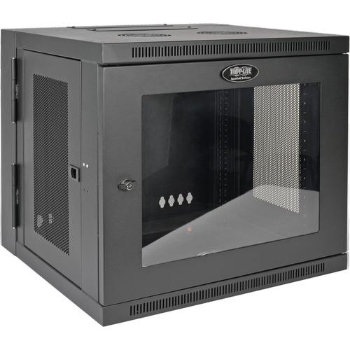 Tripp Lite SmartRack SRW10USG Rack Cabinet - For LAN Switch - 10U Rack Height - Wall Mountable - Black - Plexiglass - 90.72 kg Maximum Weight Capacity - 90.72 kg Static/Stationary Weight Capacity
