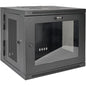 Tripp Lite SmartRack SRW10USG Rack Cabinet - For LAN Switch - 10U Rack Height - Wall Mountable - Black - Plexiglass - 90.72 kg Maximum Weight Capacity - 90.72 kg Static/Stationary Weight Capacity