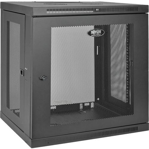 Tripp Lite SmartRack 12U Wall-Mount Rack Enclosure Cabinet - 12U Rack Height x 19" (482.60 mm) Rack Width - Wall Mountable - Black - 90.72 kg Maximum Weight Capacity