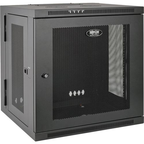 Tripp Lite SmartRack 12U UPS-Depth Wall-Mount Rack Enclosure Cabinet, Hinged Back - For UPS - 12U Rack Height x 19" (482.60 mm) Rack Width x 24.50" (622.30 mm) Rack Depth - Wall Mountable - Black - 90.72 kg Maximum Weight Capacity - 90.72 kg Static/Stati