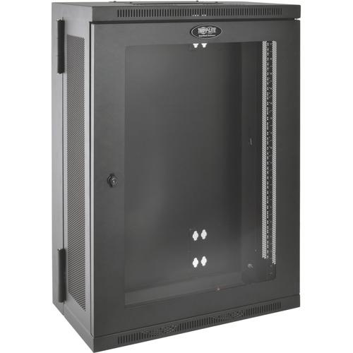 Tripp Lite SmartRack SRW18US13G Rack Cabinet - For LAN Switch, Patch Panel - 18U Rack Height x 19" (482.60 mm) Rack Width - Wall Mountable - Black Powder Coat - Acrylic, Steel - 90.72 kg Maximum Weight Capacity - 113.40 kg Static/Stationary Weight Capaci