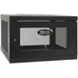 Tripp Lite SmartRack SRW6UKD Rack Cabinet - For LAN Switch, Patch Panel - 6U Rack Height x 19" (482.60 mm) Rack Width x 16.50" (419.10 mm) Rack Depth - Wall Mountable - Black Powder Coat - Steel - 90.72 kg Maximum Weight Capacity - 90.72 kg Static/Statio