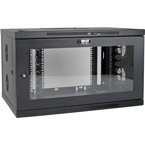 Tripp Lite SmartRack SRW9UDPGVRT Rack Cabinet - For Server, LAN Switch, Patch Panel - 9U Rack Height x 19" (482.60 mm) Rack Width x 20.50" (520.70 mm) Rack Depth - Wall Mountable - Black Powder Coat - Steel - 90.72 kg Maximum Weight Capacity - 91 kg Stat