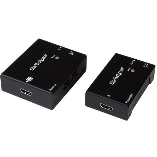 StarTech.com HDMI over CAT5e HDBaseT Extender - Power over Cable - Ultra HD 4K - Extend HDMI up to 330ft over CAT 5e / CAT 6 cable, while using only a single power adapter at either the local or remote end - HDMI Extender Over CAT6 - HDMI over CAT5e - Po