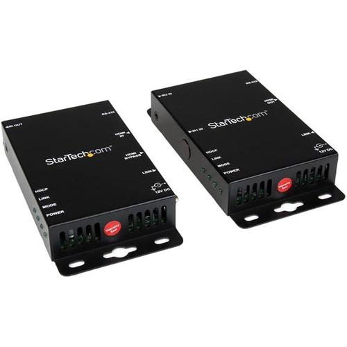 StarTech.com HDMI over CAT5e/CAT6 HDBaseT Extender - RS232 - IR - Ultra HD 4K - 330 ft (100m) - Extend an HDMI video and audio over standard CAT5e cabling, with support for RS232 Serial and Infrared control - HDMI CAT5e Extender - HDMI to CAT5e - HDMI Ov