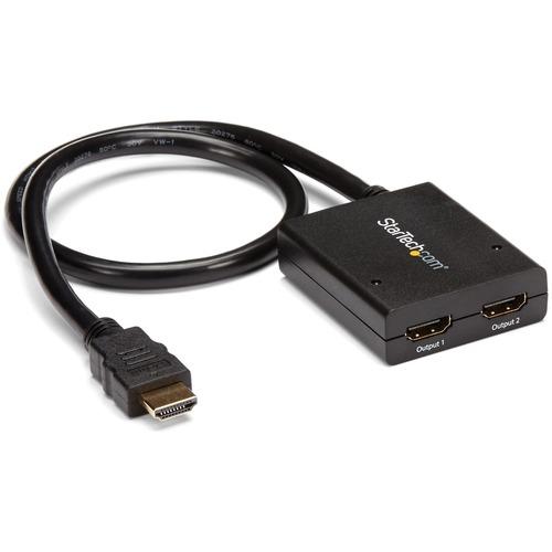 StarTech.com HDMI Splitter 1 In 2 Out - 4k 30Hz - 2 Port - Supports 3D video - Powered HDMI Splitter - HDMI Audio Splitter - Split an HDMI audio/video source to two separate HDMI Displays, with support for HDMI 4K, and Power through a nearby USB port - 1