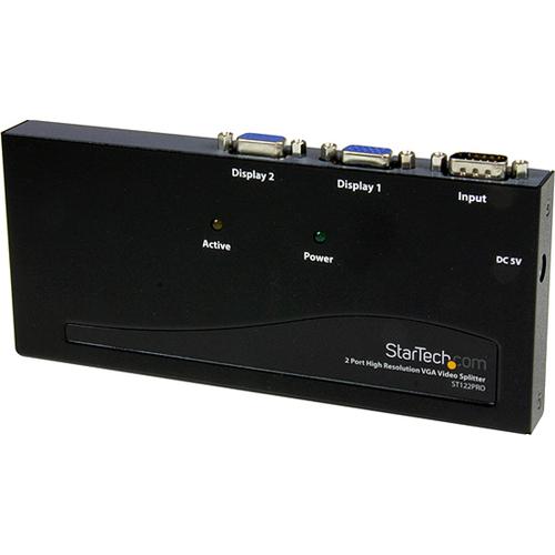 StarTech.com 2 Port High Resolution VGA Video Splitter - 350 MHz - 1 x Computer