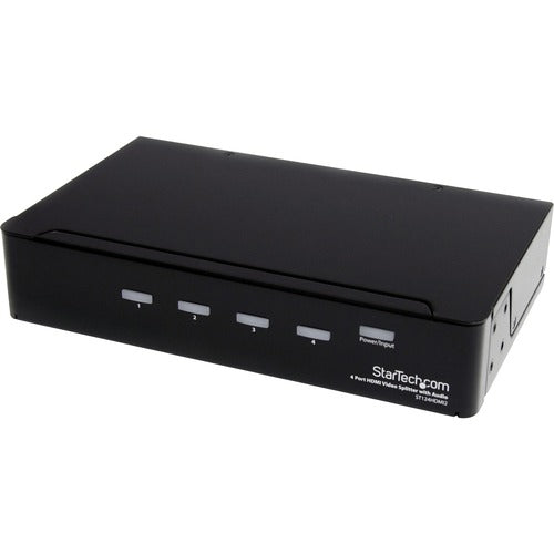 StarTech.com HDMI Splitter 1 In 4 Out - 1080p - 4 Port -Mounting Brackets - 1.3 Audio - HDMI Multi Port - HDMI Audio Splitter - Split an HDMI audio and video signal to four displays simultaneously - 4 port hdmi splitter - high speed hdmi splitter - hdmi