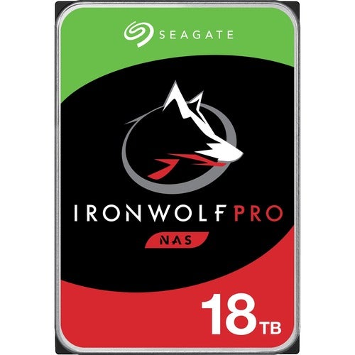 Seagate IronWolf Pro ST18000NE000 18 TB Hard Drive - 3.5" Internal - SATA (SATA/600) - Conventional Magnetic Recording (CMR) Method - Storage System Device Supported - 7200rpm - 5 Year Warranty - PuriLite
