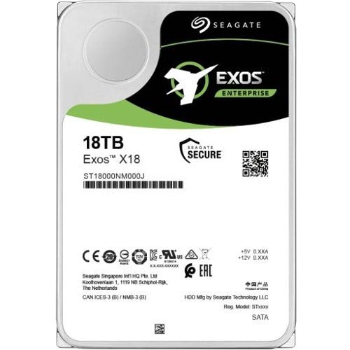 Seagate Exos X18 ST18000NM005J 18 TB Hard Drive - Internal - SAS (12Gb/s SAS) - 7200rpm - 5 Year Warranty - PuriLite