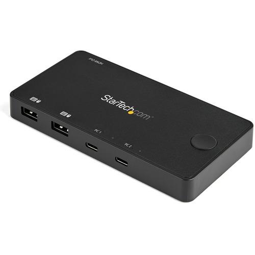 StarTech.com 2 Port USB C KVM Switch - 4K 60Hz HDMI - Compact UHD Desktop KVM Switch w/USB Type C Cables - Bus Powered MacBook ThinkPad - 2 Port UHD Compact USB C KVM Switch - 4K 60Hz on 1 HDMI 2.0 monitor & allows switching between 2 USB Type C/Thunderb