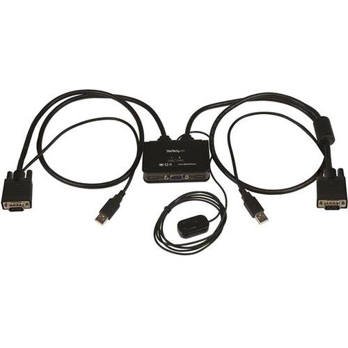 StarTech.com 2 Port USB VGA Cable KVM Switch - USB Powered with Remote Switch - 2 Computer(s) - 1 Local User(s) - 2048 x 1536 - 2 x USB1 x VGA