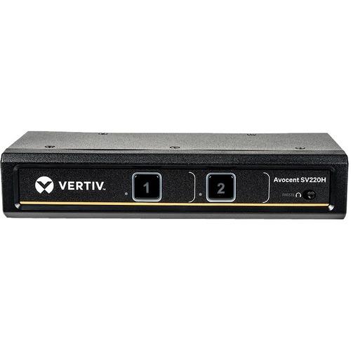 Vertiv Avocent 2-Port HDMI 4K Ultra HD KVM Switch - 2 Computer(s) - 1 Local User(s) - 3840 x 2160 - 4 x USB - 3 x HDMI - Desktop