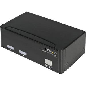 StarTech.com 2 Port Professional PS/2 KVM switch - PS/2 - 2 ports - 1 local user - 1U - Control up to two VGA and PS/2-connected computers from a single keyboard, mouse and monitor - usb kvm switch - 2 port kvm switch - vga kvm switch - desktop kvm switc