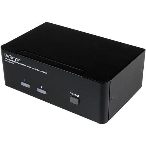 StarTech.com Dual Monitor DisplayPort KVM Switch - 2 Port - USB 2.0 Hub - Audio and Microphone - DP KVM Switch (SV231DPDDUA) - Control 2 high-resolution dual DisplayPort computers with a single console - usb kvm switch - displayport kvm switch - displayp