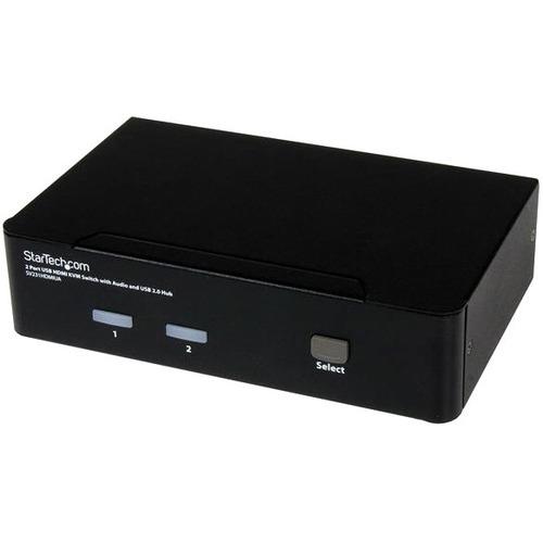 StarTech.com 2 Port USB HDMI KVM Switch w/ Audio & USB 2.0 Hub - 2 x 1 - 2 x Mini HDMI Digital Audio/Video