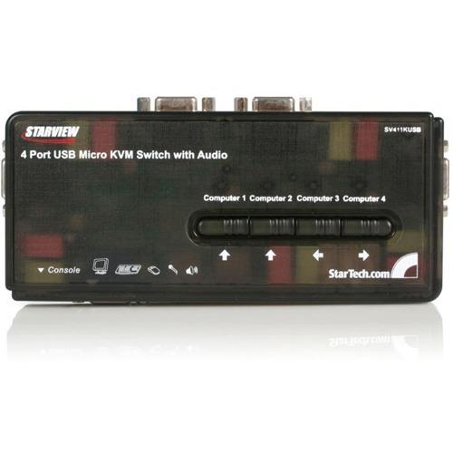 StarTech.com SV411KUSB - KVM / audio switch - USB - 4 ports - 1 local user - 4 x 1 - 4 x HD-15 Video