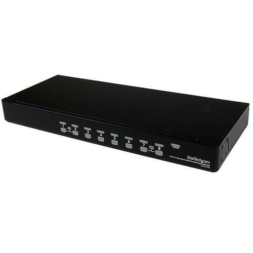 StarTech.com 8 Port 1U Rackmount USB PS/2 KVM Switch with OSD - 8 x 1 - 8 x HD-15 Video - 1U - Rack-mountable
