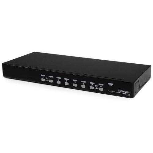 StarTech.com 8 Port 1U Rackmount USB KVM Switch with OSD - 8 x 1 - 8 x HD-15 Keyboard/Mouse/Video - 1U - Rack-mountable