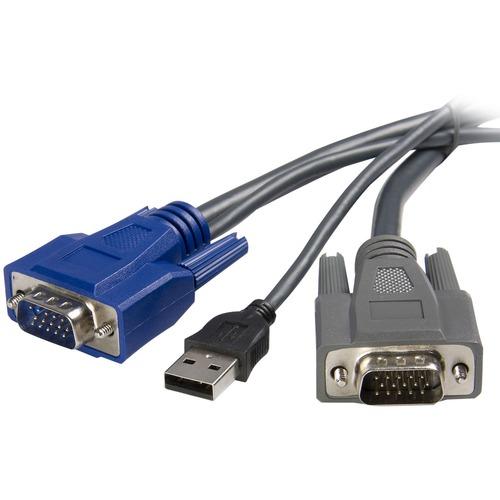 StarTech.com 10 ft Ultra-Thin USB VGA 2-in-1 KVM Cable - Type A Male USB