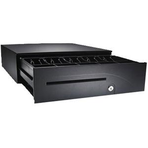 APG Cash Drawer 100 Series Cash Drawer - 5 Bill - 5 Coin - 2 Media Slot - 4 Lock Position - Steel, ABS Plastic - Black - 4.90" (124.46 mm) Height x 16" (406.40 mm) Width x 19.50" (495.30 mm) Depth